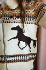 Western Horse Zip Cardigan