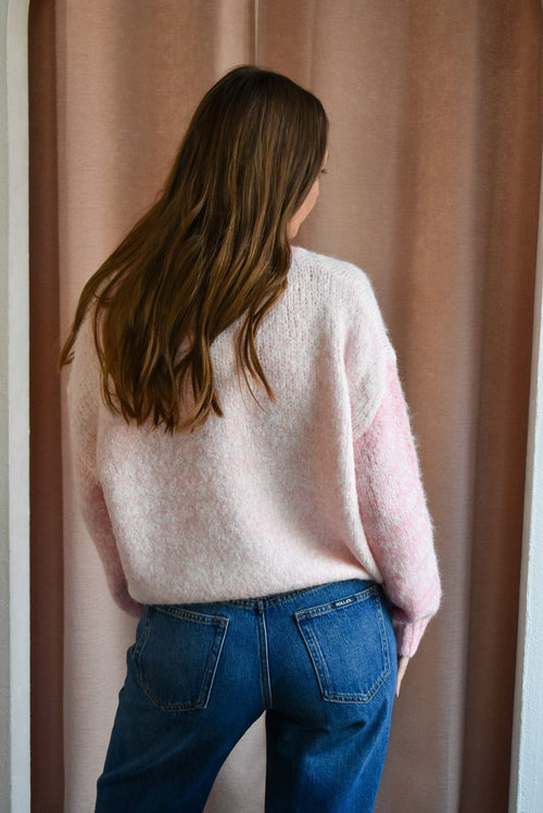 Pink Colorblock Sweater