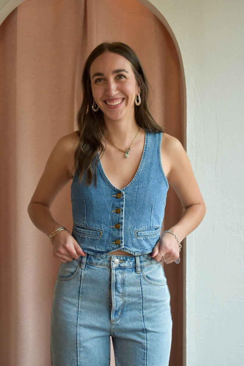 Rollas Jeans Dallas Vest- Mid Blue