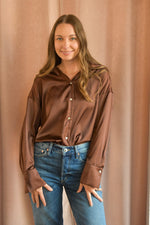 Chocolate Satin Blouse