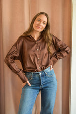 Chocolate Satin Blouse