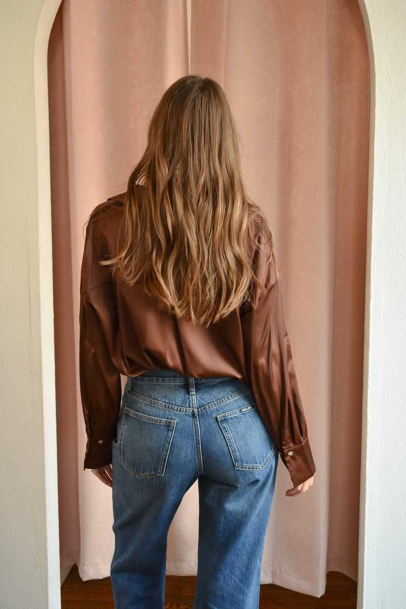 Chocolate Satin Blouse