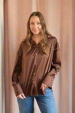 Chocolate Satin Blouse