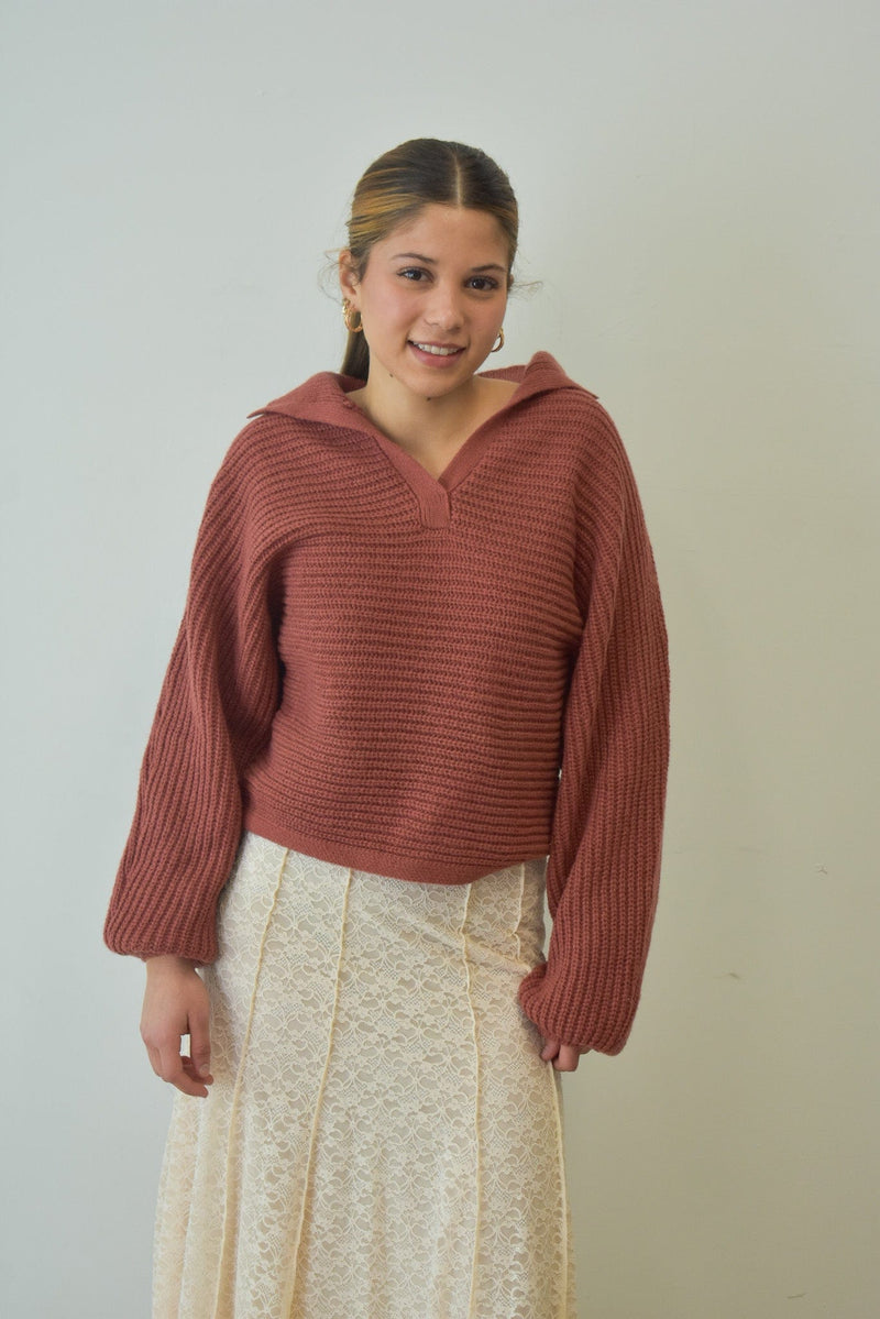 Collared Knit Sweater- 2 Colors!