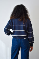 Camille Navy Striped Sweater