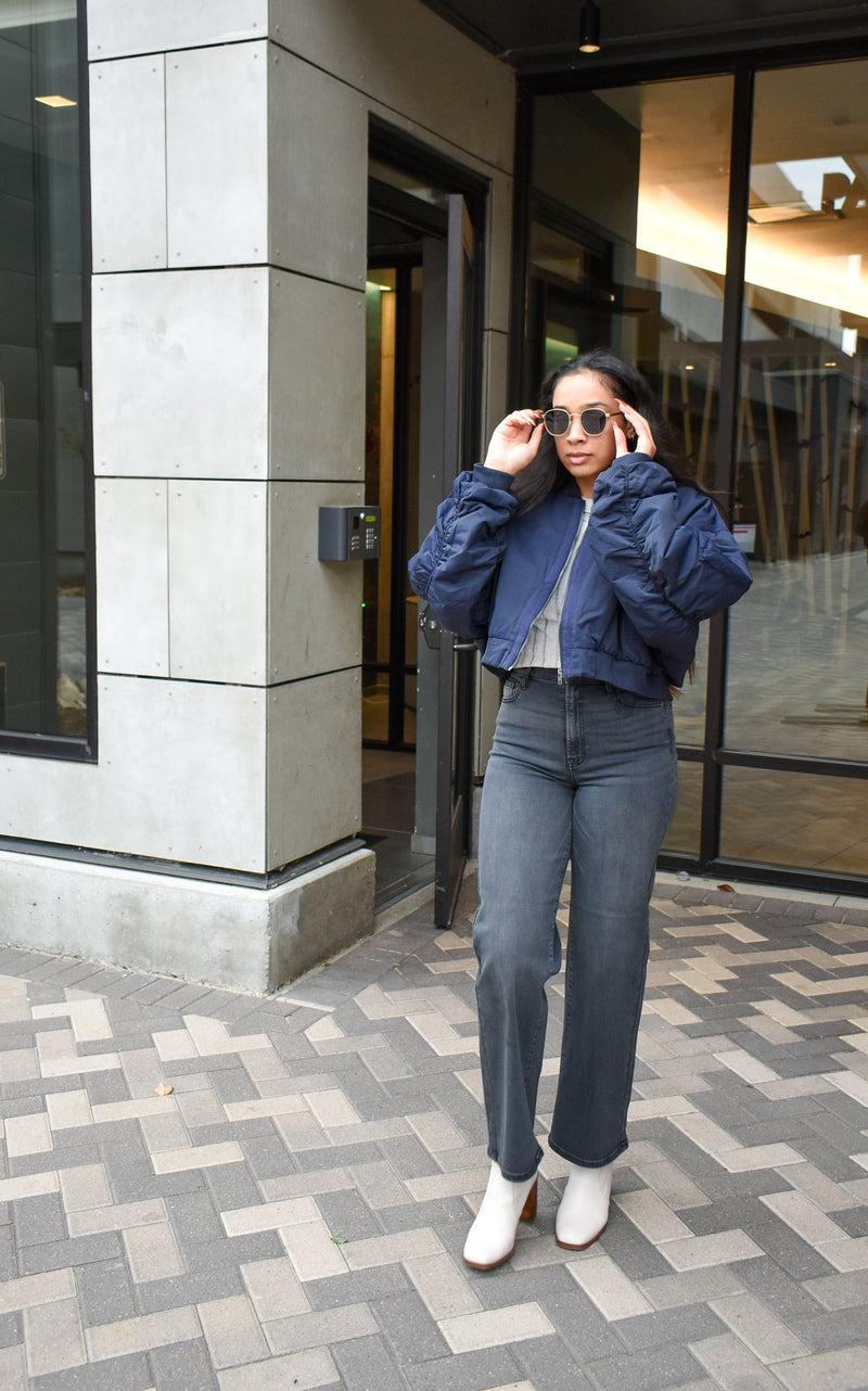 City Girl Navy Bomber Jacket