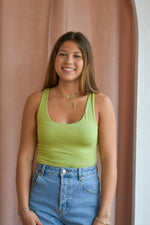 Olive Ribbed Tank