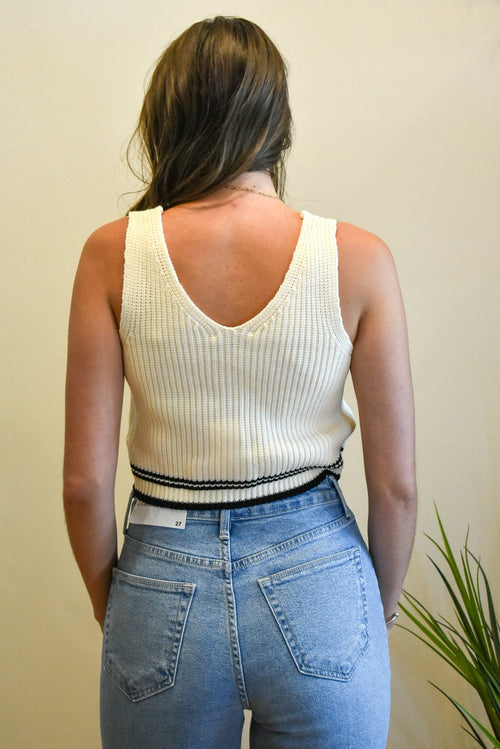 Lou Striped Button Sweater Vest