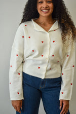 Piper Cardigan- Red Hearts