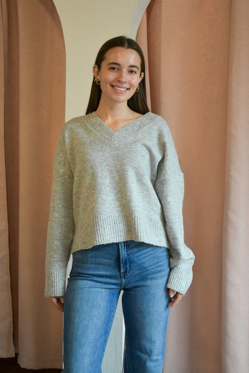 Loose Fit V Neck Sweater