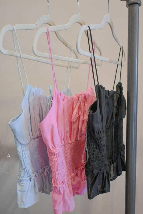 June Peplum Waist Tank- 4 Colors!