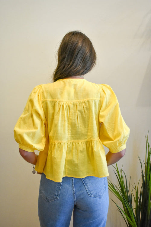 Lemonade Tie Front Babydoll Top