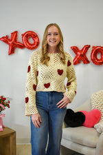 Hearted Crochet Sweater