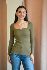 Ribbed Notch Top