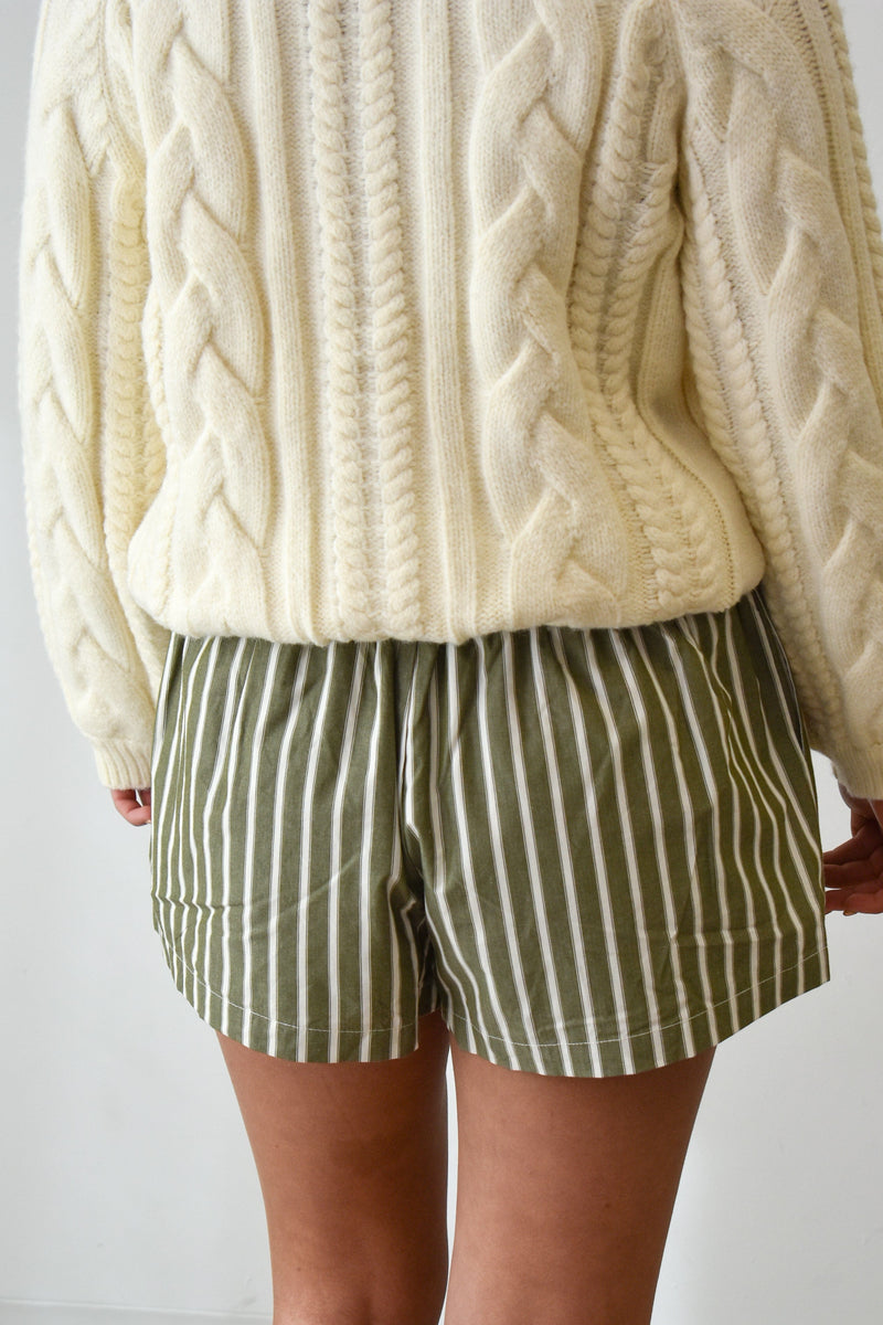 Olive Striped Boxer Short