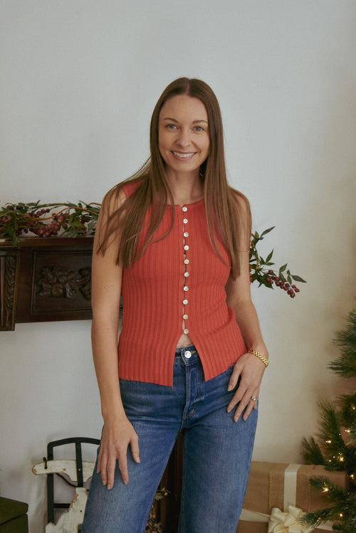 Kimmy Sleeveless Button Top