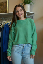 Emerald Cropped Oversize Sweater