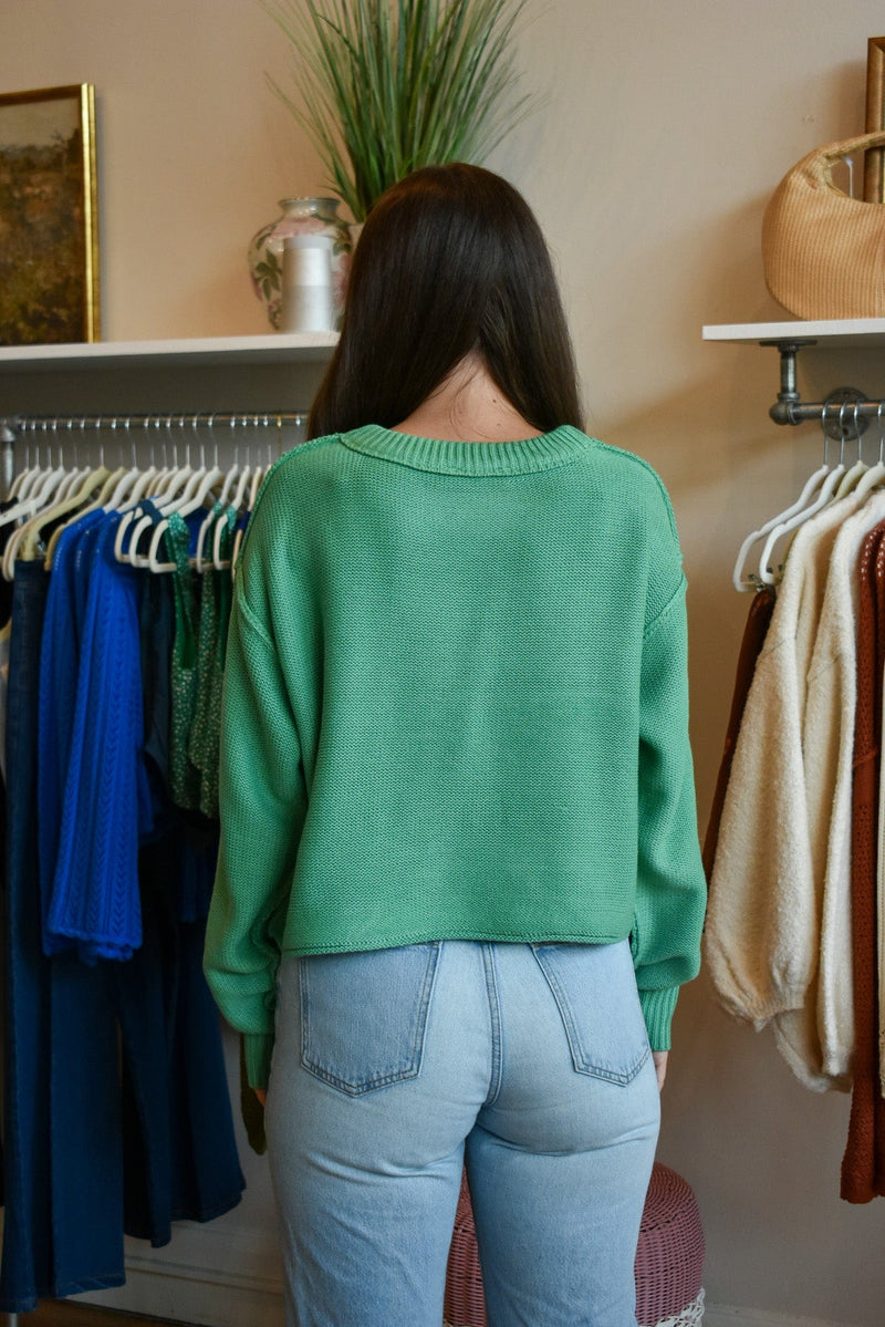 Emerald Cropped Oversize Sweater