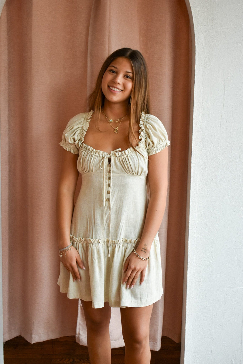Maggie Ruffle Sleeve Mini Dress