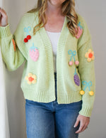 Fruit Basket Open Front Cardigan