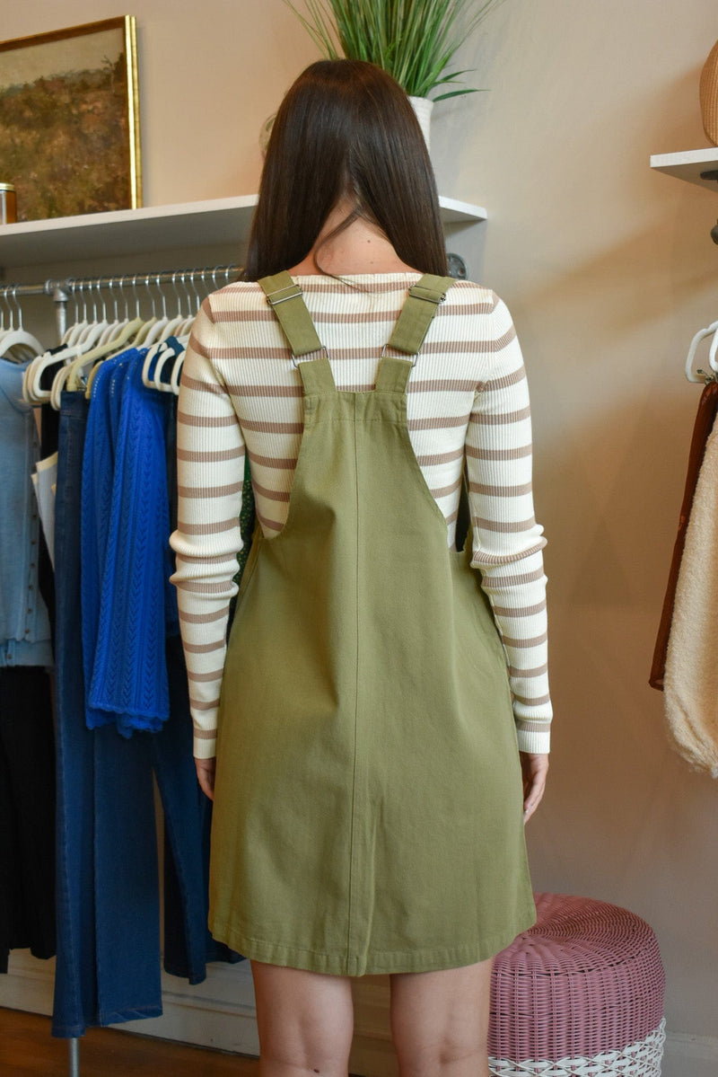 Twill Pocket Overall Dress