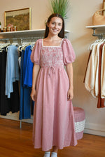 Nat Gingham Midi Dress