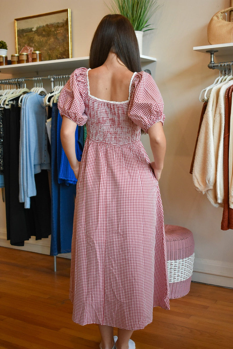 Nat Gingham Midi Dress