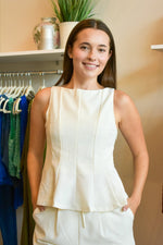 Anni White Peplum Top