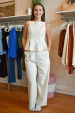 Anni White Peplum Top