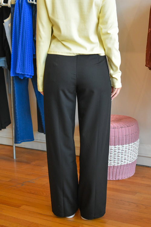 Archer Black Button Detail Pant
