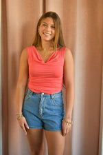Gather Ruched Sleeveless Top- 2 Colors!
