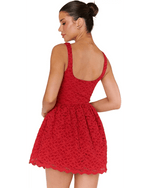 Show Me Your Mumu Ricci Skort Dress- Radiant Red Lace