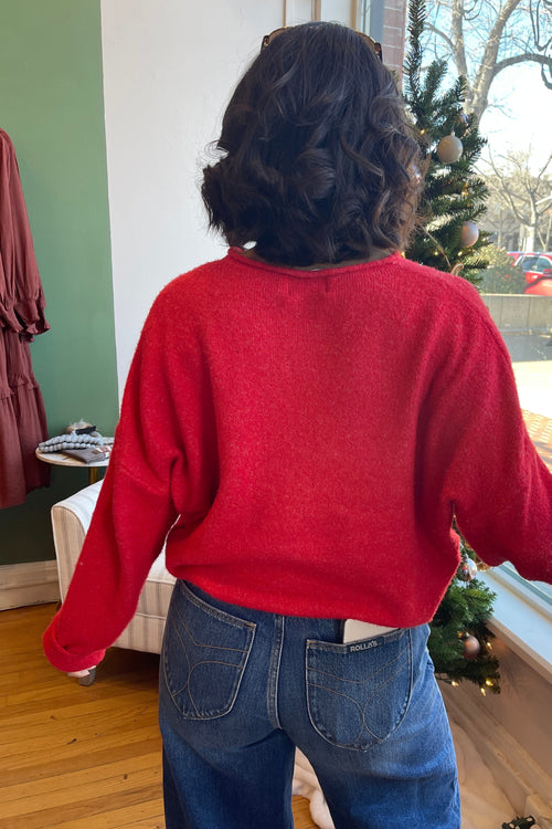 RESTOCK Piper Cardigan- Red