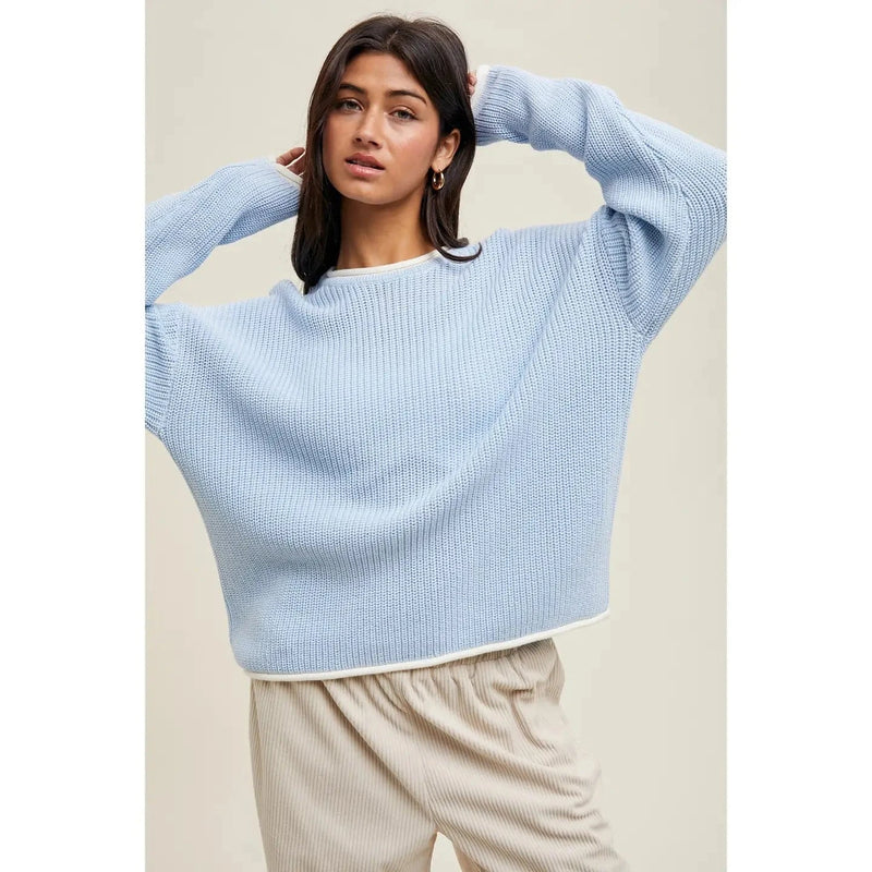 Contrast Knit Sweater