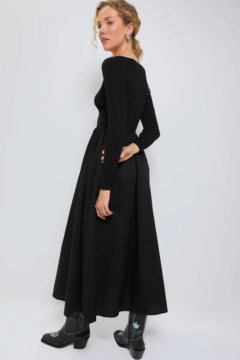 Always Contrast Long Sleeve Midi Dress