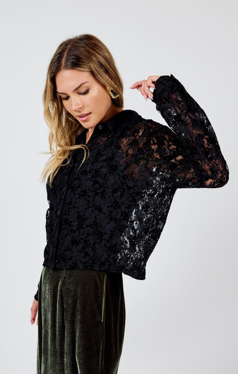 At Dusk Velvet Lace Shirt