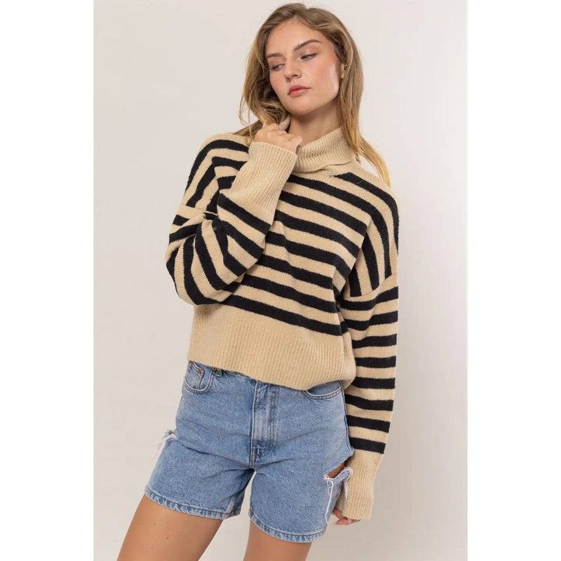 Fave Striped Cropped Sweater