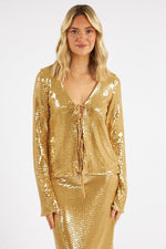 Show Me Your Mumu Thrill Shiny Gold Top