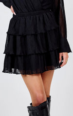 Gathering Pleated Mini Skirt