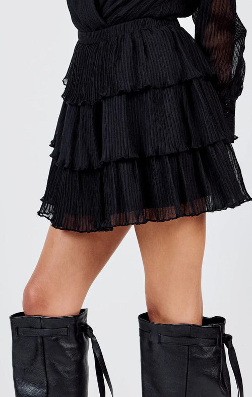 Gathering Pleated Mini Skirt