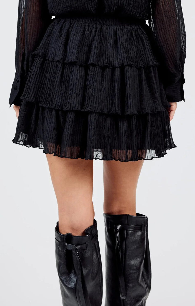 Gathering Pleated Mini Skirt