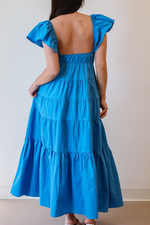 Blue Waters Ruffle Midi Dress