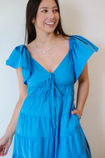 Blue Waters Ruffle Midi Dress