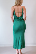 Cacti Open Back Ruffled Maxi Dress