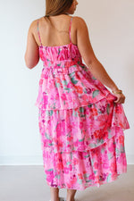 Layla Pink Floral Midi Dress