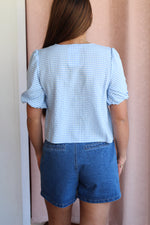 Paris Gingham Tie Front Top- Two Colors!