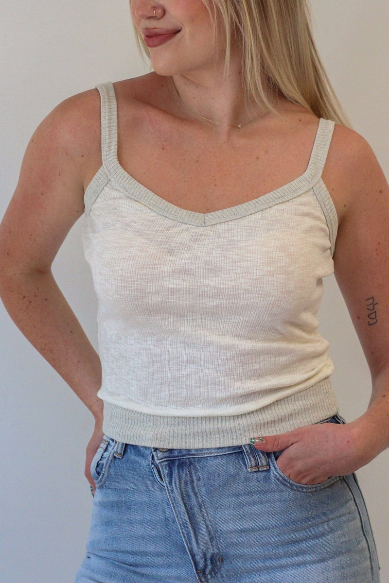 Adri Rib V-Neck Tank