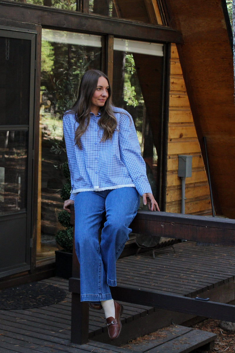 Bluebell Plaid Top