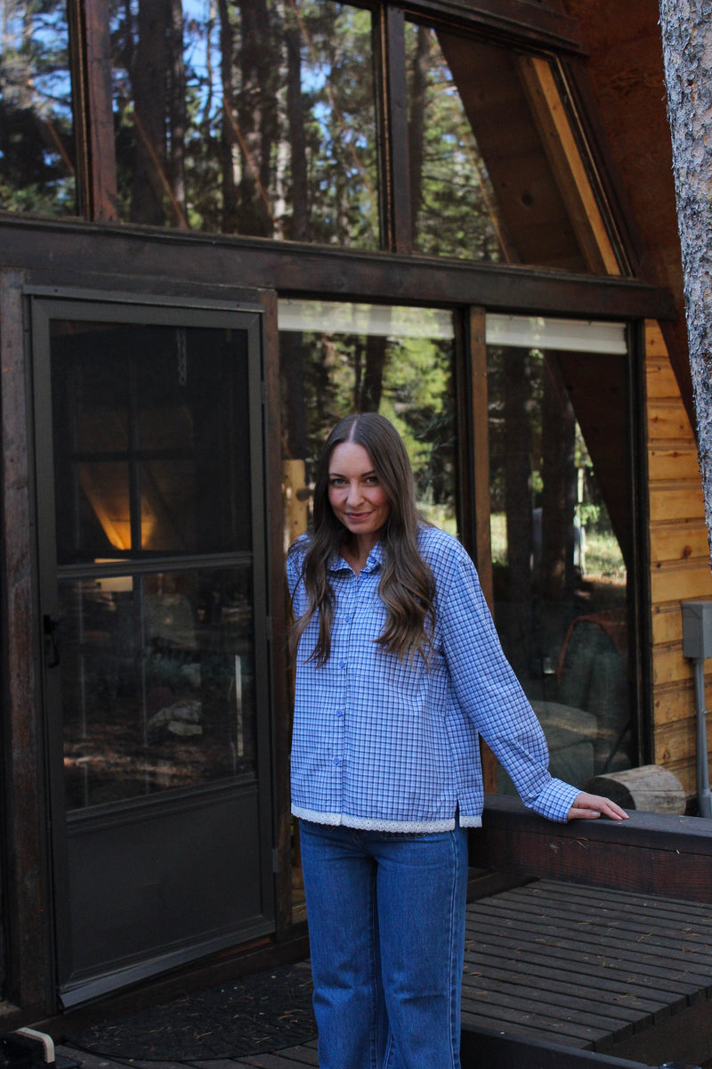 Bluebell Plaid Top