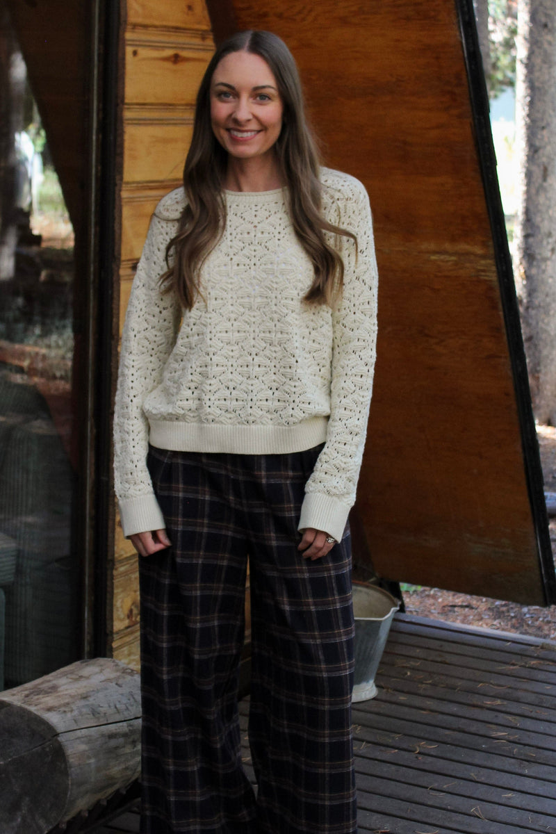 Layla Cotton Crochet Sweater